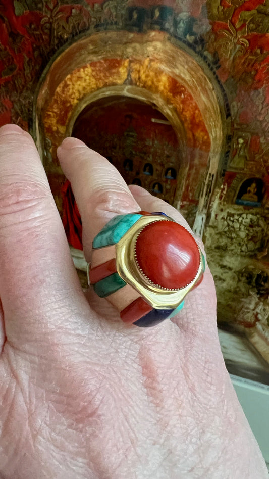 Native American Coral Ring