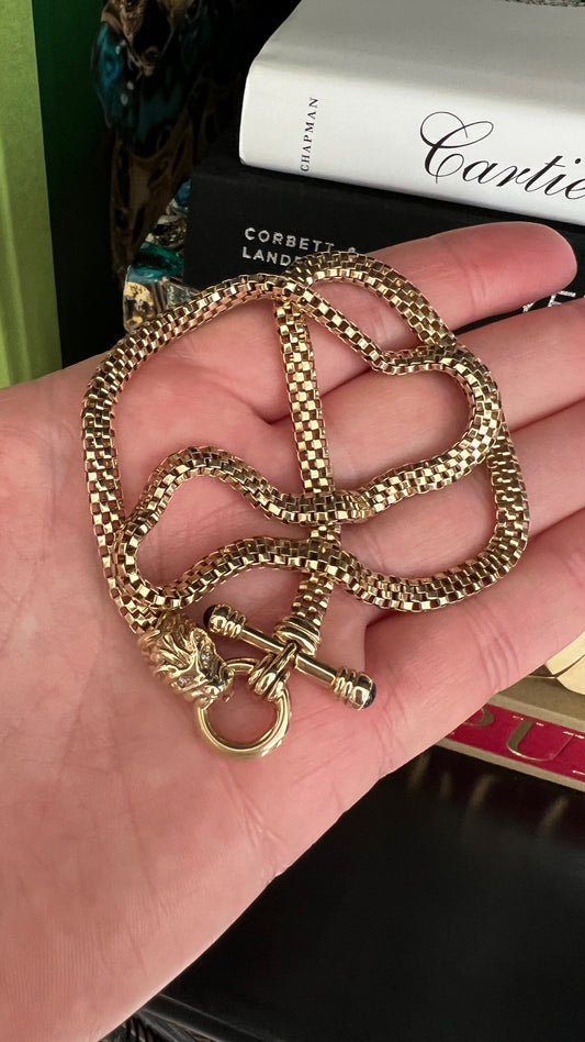 14K Chain with Snake/Toggle Clasp