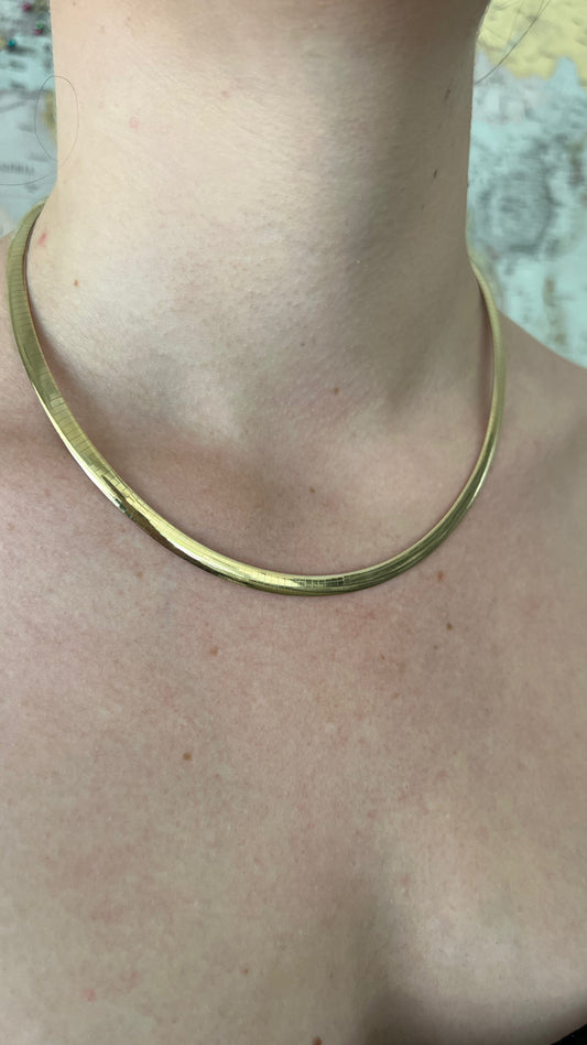 Gold Two-Tone Omega Necklace