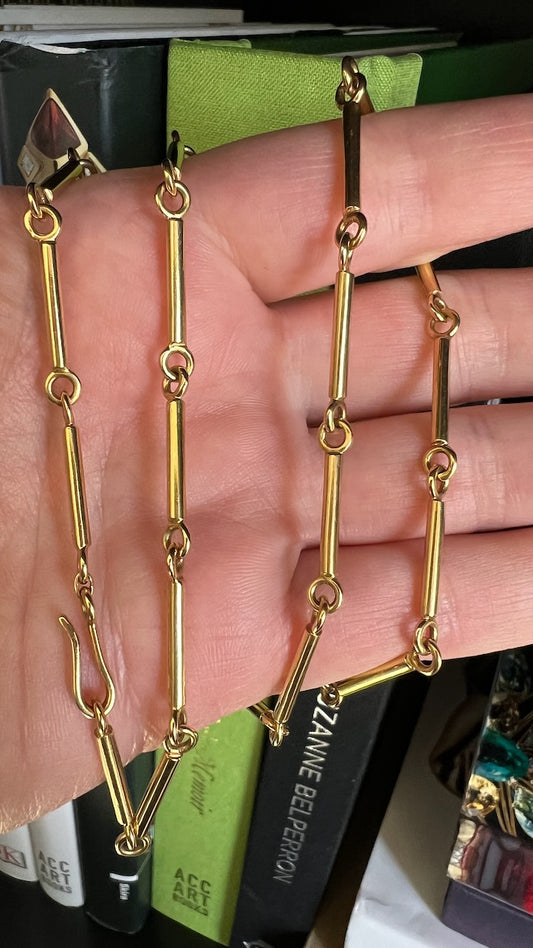 18K Bar Link Chain