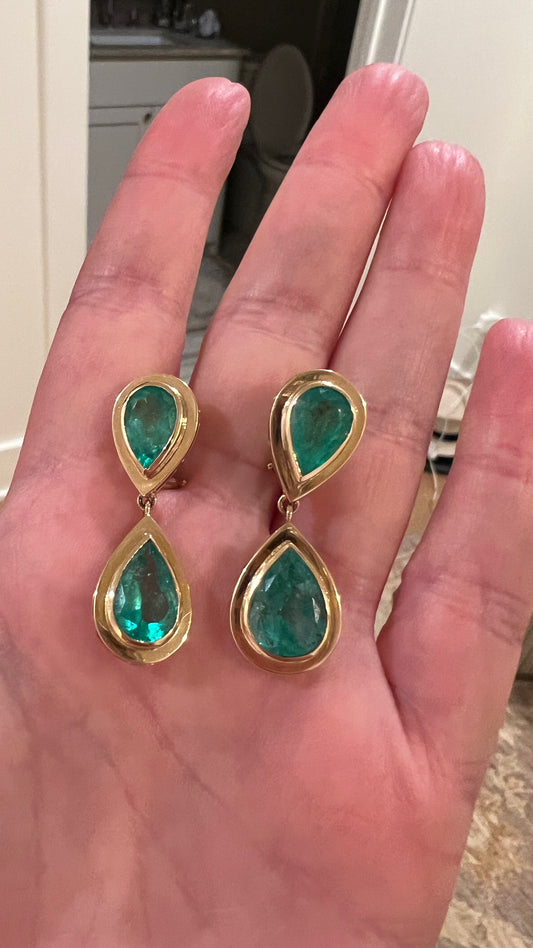 Large Emerald Drop Earrings