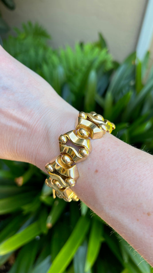 Retro Gold Fancy Link Bracelet