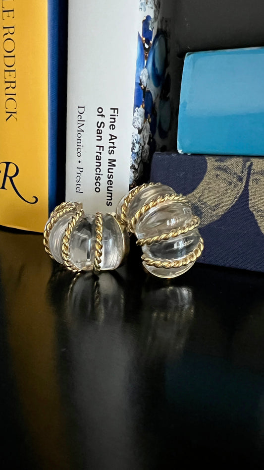 Seaman Schepps Rock Crystal Shrimp Earrings