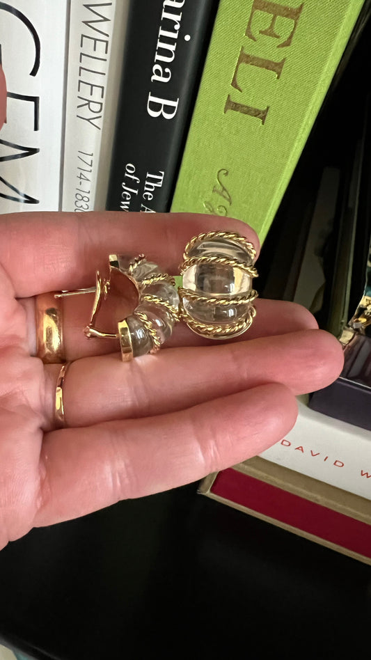 Seaman Schepps Rock Crystal Shrimp Earrings