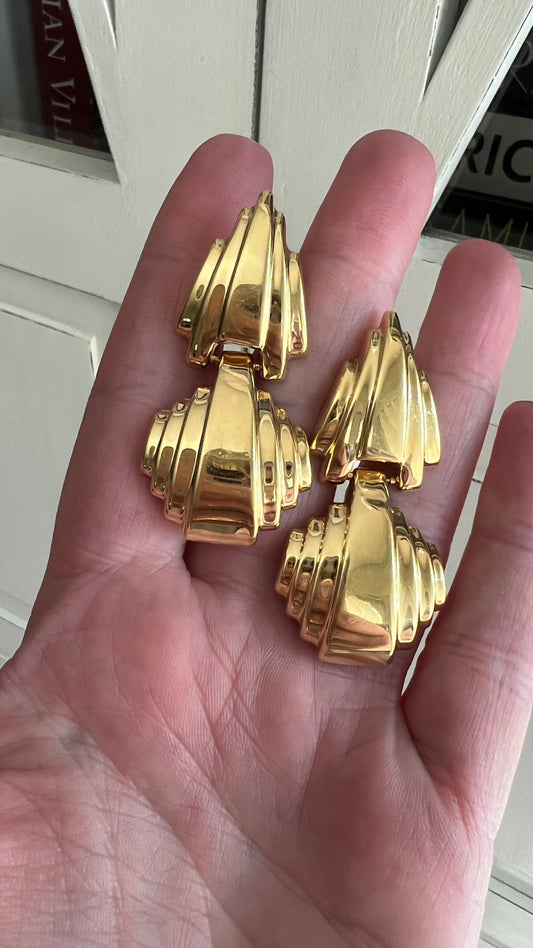 1980s Gold Earrings