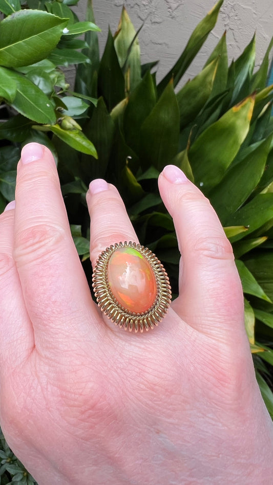 14K Fire Opal Ring