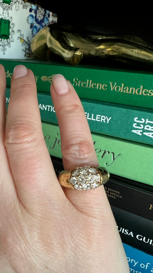 18K Diamond Cluster Ring