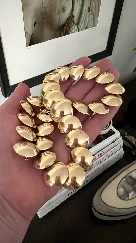 Polished Gold Disc Necklace