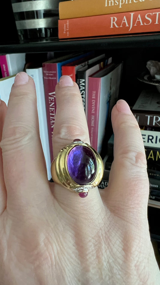Vintage Amethyst and Ruby Ring