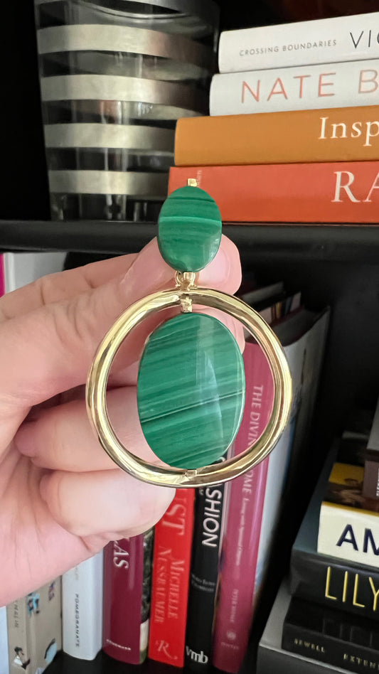 Malachite and Gold Large Pendant