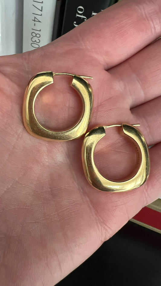 18K Tiffany & Co. Squared Hoop Earrings