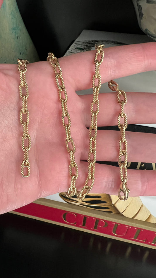 Vintage Rope Link Chain Necklace