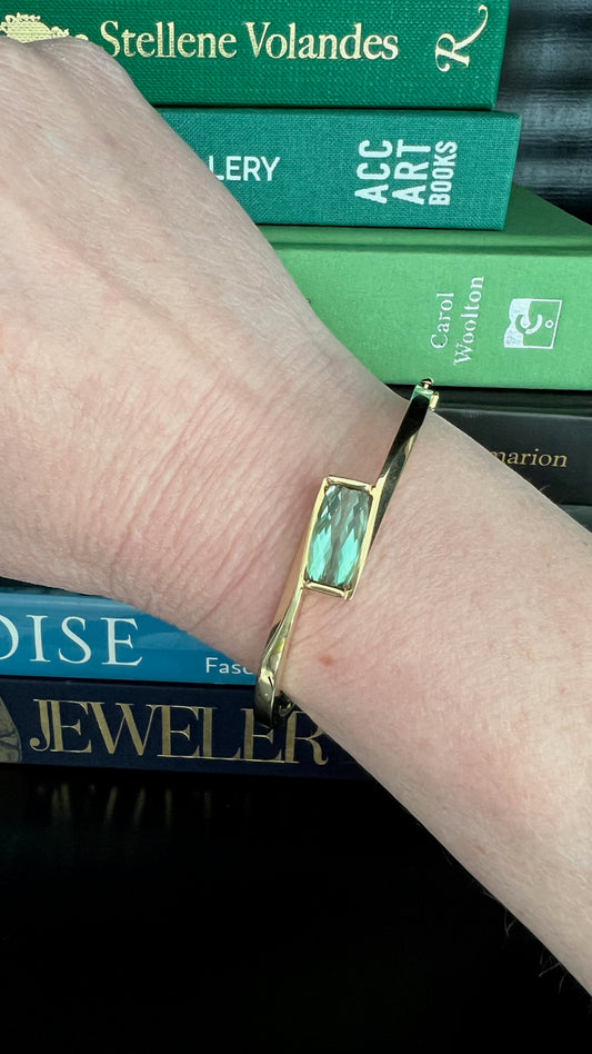 Gold and Green Tourmaline Bangle