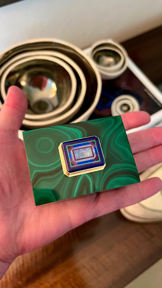 Malachite and Intarsia Box