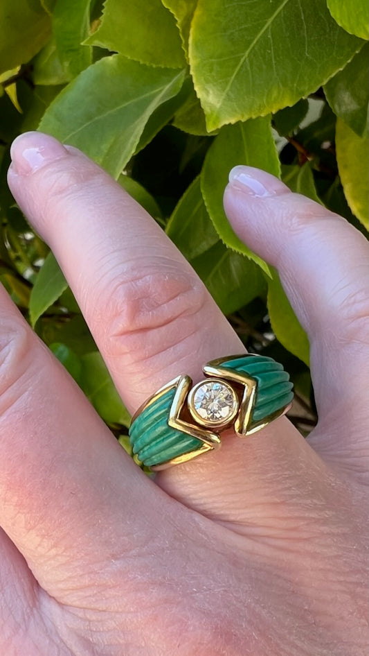 Boucheron Diamond and Malachite Ring